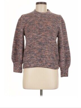 Madewell Pink Gray Marled Crewneck Sweater Medium